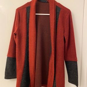 Men’s red and grey cardigan